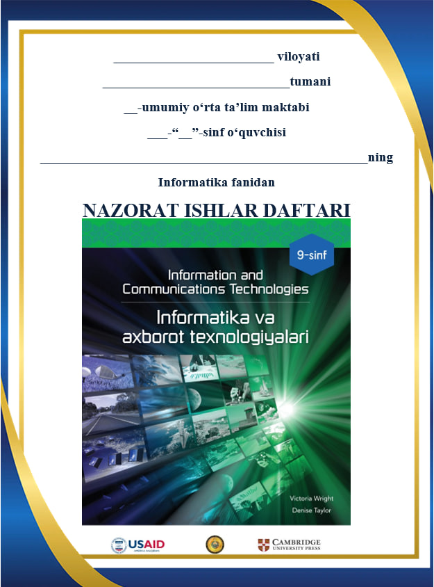 9-sinf Informatika va axborot texnologiyalari Testlar to'plami